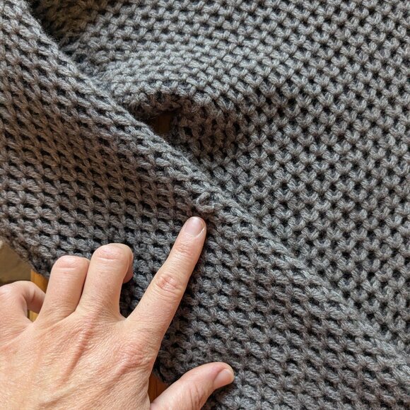 VINCE Wool Yak Turtleneck Chunky Knit Sweater Wmns Lg Long Sleeve Gray Cabin - Picture 6 of 13